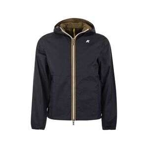 K-WAY Men's Lightweight Hooded Jacket Men BLUE/BROWN Outerwear